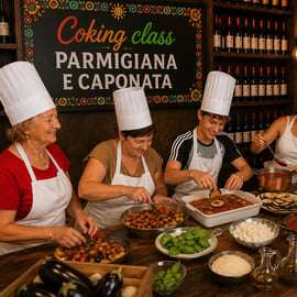 Catania, clase de cocina vegetariana con caponata y parmigiana siciliana