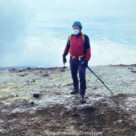 Wandeling naar de top van de Etna met dronevideo